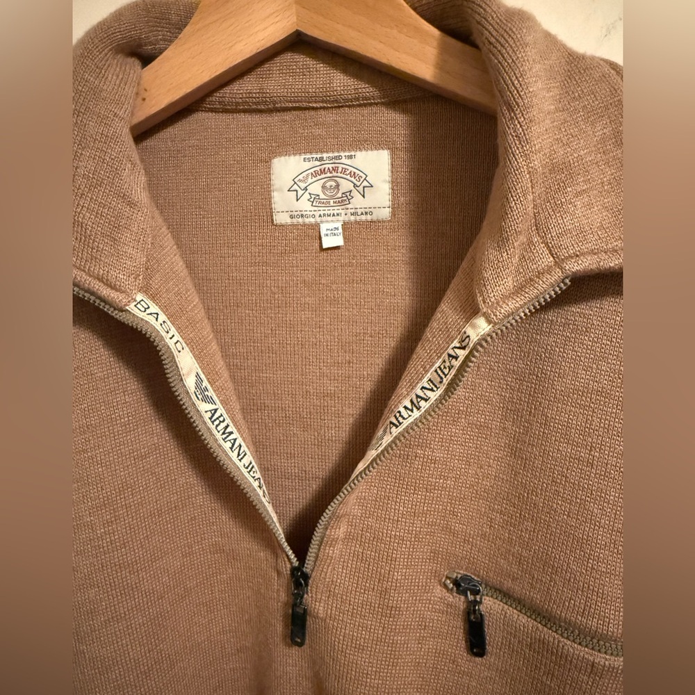 Armani Jeans Men's Zip-Up Sweater - Brown